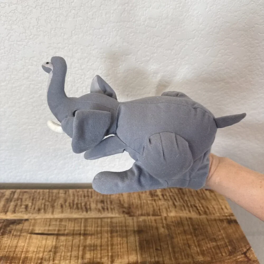 Hand Puppet Elephant Plush Creations 1995 Safari Animals Pretend Play Sounds